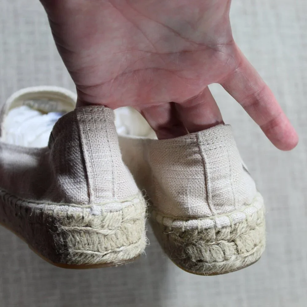 Soludos 7.5 Neutral Canvas Cherry Print Embroidered Platform Espadrilles Shoes